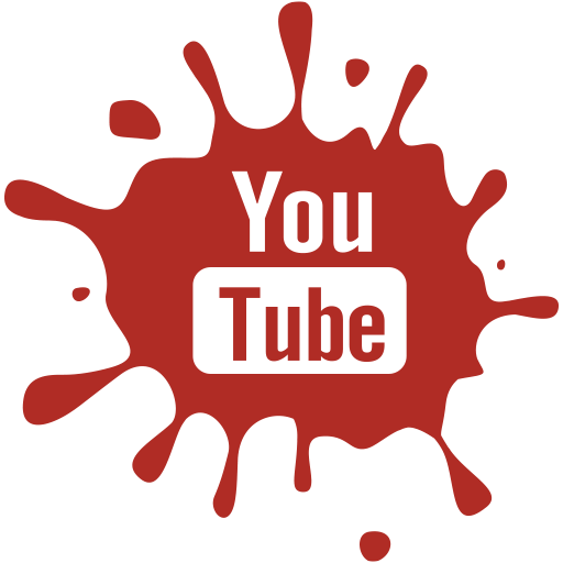 YT Rotes YouTube-Logo mit Farbspritzern im Hintergrund.